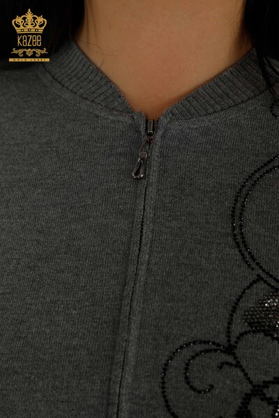 Set de trening pentru femei cu ridicata cu modele florale gri - 16661 | KAZEE - 5