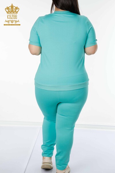 Set de trening pentru femei cu ridicata cu maneca scurta Mint - 17392 | KAZEE - 11