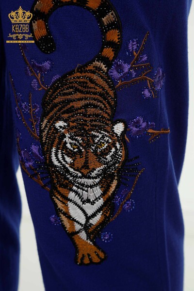 Set de trening cu ridicata pentru femei, broderie cu piatra, cu fermoar, sacouri cu model leopard - 16662 | KAZEE - 8