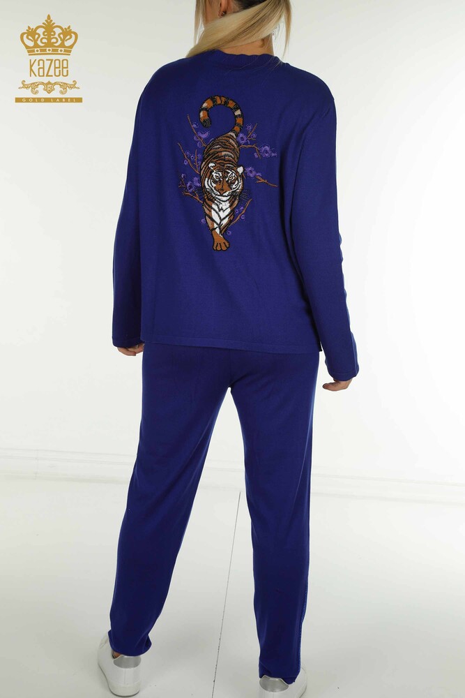 Set de trening cu ridicata pentru femei, broderie cu piatra, cu fermoar, sacouri cu model leopard - 16662 | KAZEE - 13