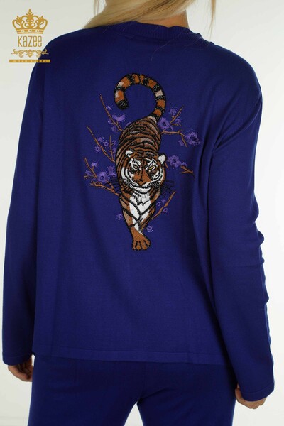 Set de trening cu ridicata pentru femei, broderie cu piatra, cu fermoar, sacouri cu model leopard - 16662 | KAZEE - 14