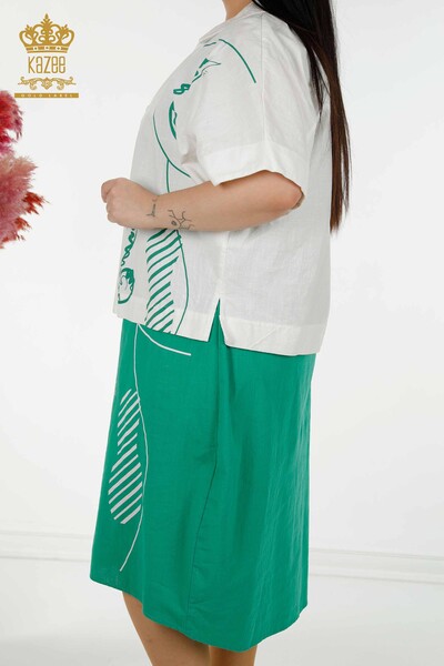 Comerț cu ridicata pentru femei de vară, rochie cămașă, verde nurcă - 20314 | KAZEE - Thumbnail