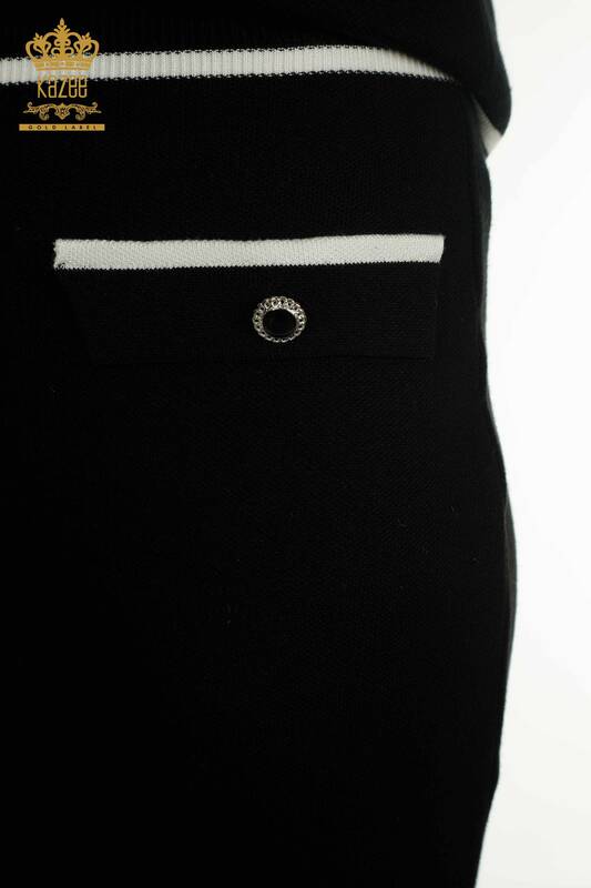Costum din două piese pentru femei cu ridicata - mânecă lungă - negru - 30867 | KAZEE