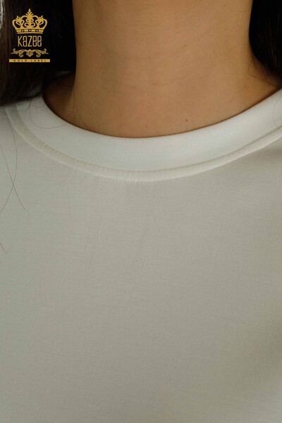 Set de trening pentru dama cu ridicata - Cu buzunare - Ecru - 17698 | KAZEE - 3