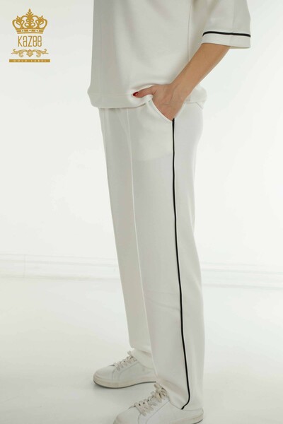 Set de trening pentru dama cu ridicata - Cu buzunare - Ecru - 17698 | KAZEE - 6