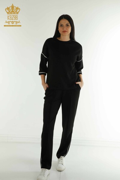 Set de trening en-gros pentru femei - cu buzunare - negru - 17698 | KAZEE - Kazee