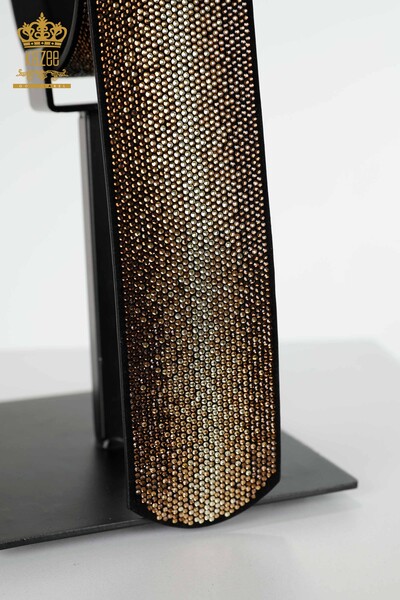 Cureaua de dama cu ridicata cu piatra de cristal brodata Aur - 536 | KAZEE - Thumbnail