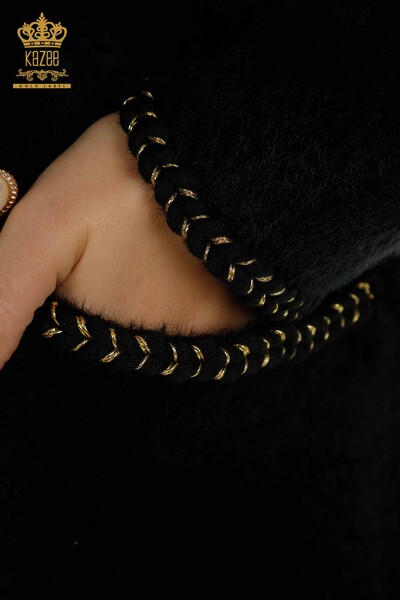 Cardigan Angora pentru femei cu detaliu buzunar, negru - 30799 | KAZEE - 5