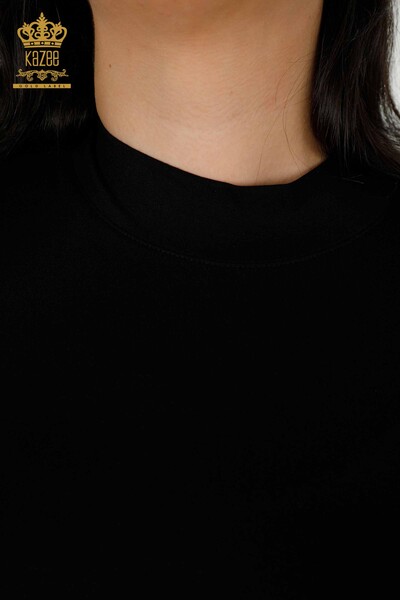 Bluză de damă cu ridicata Basic Black - 79258 | KAZEE - Thumbnail