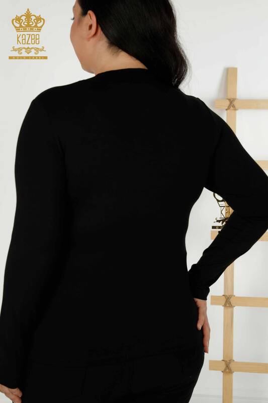 Bluză de damă cu ridicata Basic Black - 79258 | KAZEE