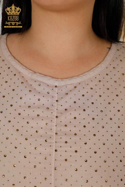 Bluză de damă cu ridicata din nurcă fără mâneci - 79218 | KAZEE - Thumbnail