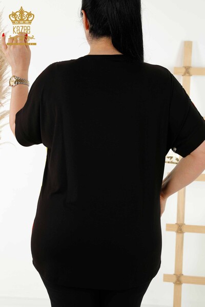 Bluză cu ridicata pentru femei imprimare digitală - 12073 | KAZEE - Thumbnail