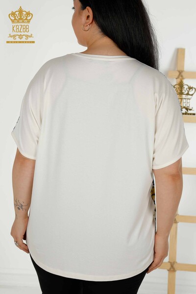 Bluză cu ridicata pentru femei imprimare digitală - 12079 | KAZEE - Thumbnail
