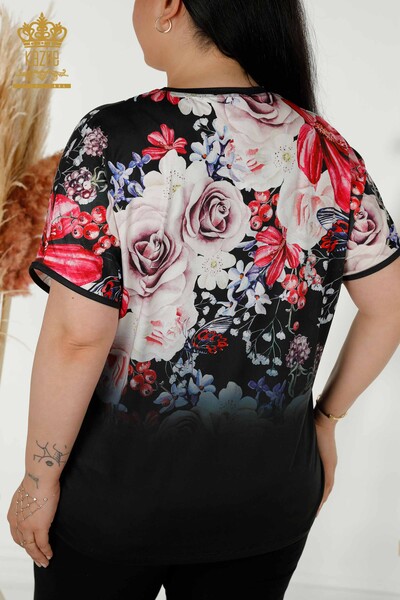 Bluză de damă cu ridicata cu imprimeu digital cu model - 79202 | KAZEE - Thumbnail