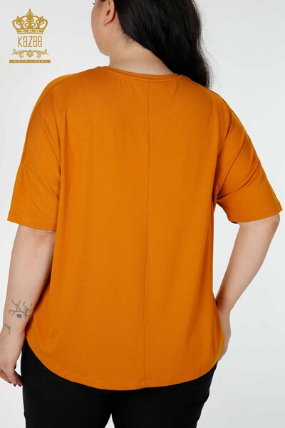 Bluză de damă cu ridicata Kazee Detailed Tan - 77943 | KAZEE - Thumbnail