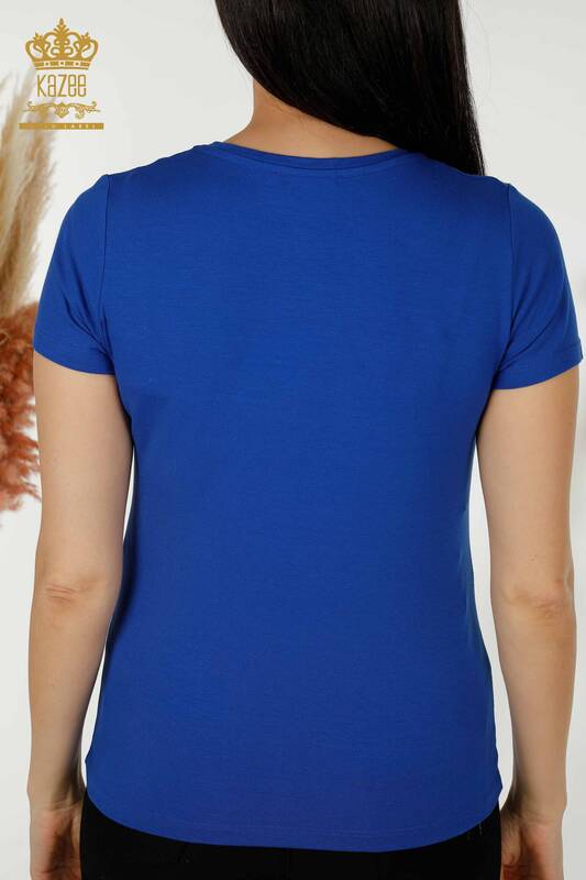 Bluză de damă cu mânecă scurtă Basic Saks - 79287 | KAZEE