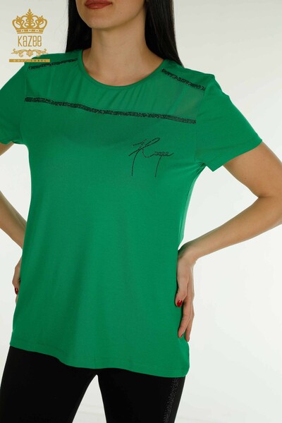 Bluză de damă cu ridicata - model american - verde - 78857 | KAZEE - Thumbnail