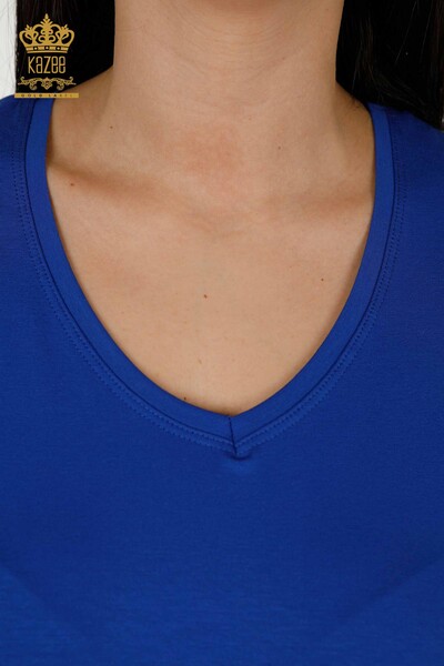 Bluză de damă cu ridicata cu decolteu în V Saks - 79179 | KAZEE - Thumbnail