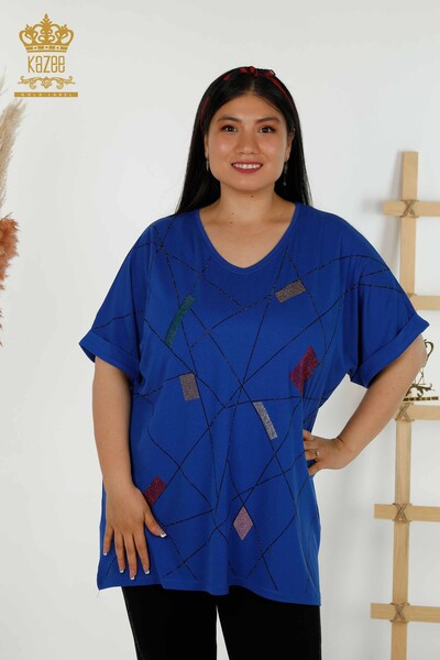 Bluză de damă cu ridicata cu decolteu în V Saks - 79320 | KAZEE - Thumbnail