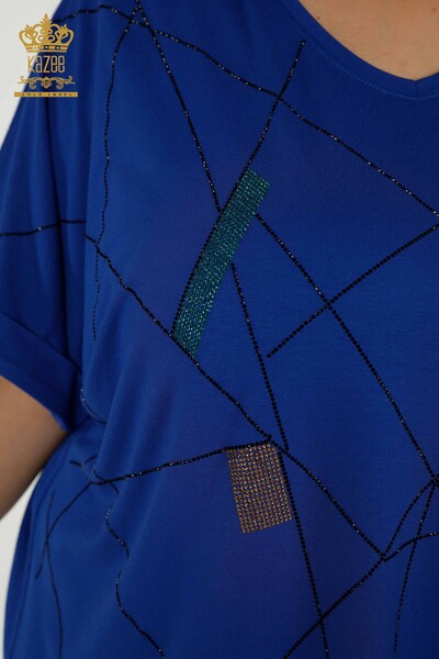 Bluză de damă cu ridicata cu decolteu în V Saks - 79320 | KAZEE - Thumbnail