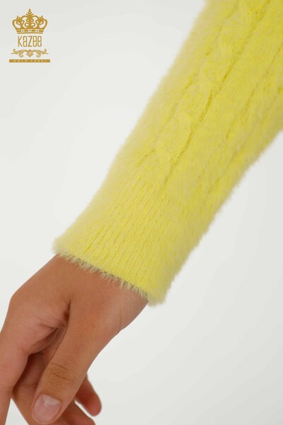 Cardigan cu ridicata pentru femei Angora Woven Yellow - 30321 | KAZEE - Thumbnail