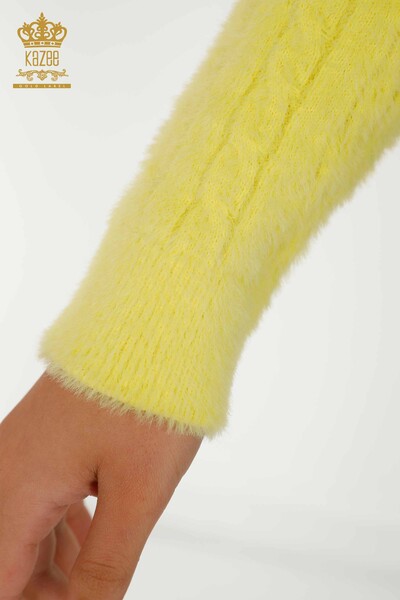Cardigan cu ridicata pentru femei Angora Woven Yellow - 30321 | KAZEE - Thumbnail
