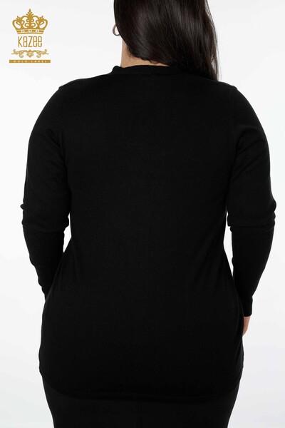 Cardigan cu ridicata pentru femei cu buzunar negru - 15801 | KAZEE - Thumbnail