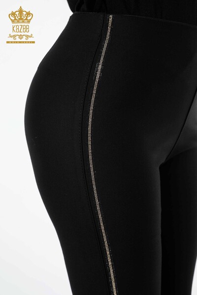 Pantaloni cu jambiere de damă negru - 3330 | KAZEE - Thumbnail