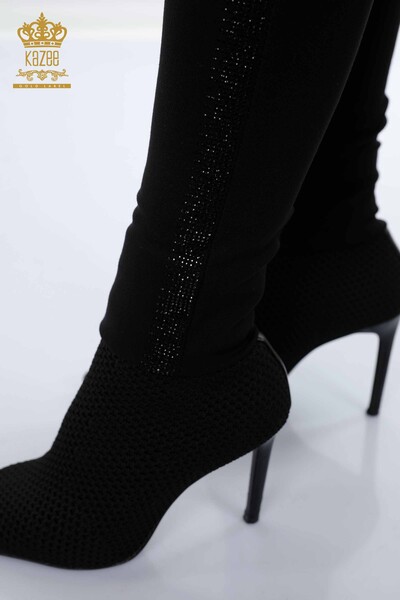 Pantaloni cu jambiere de damă negru - 3425 | KAZEE - Thumbnail