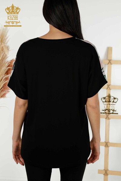 Bluză de damă cu ridicata cu piatră brodata digitală - 12098 | KAZEE - Thumbnail