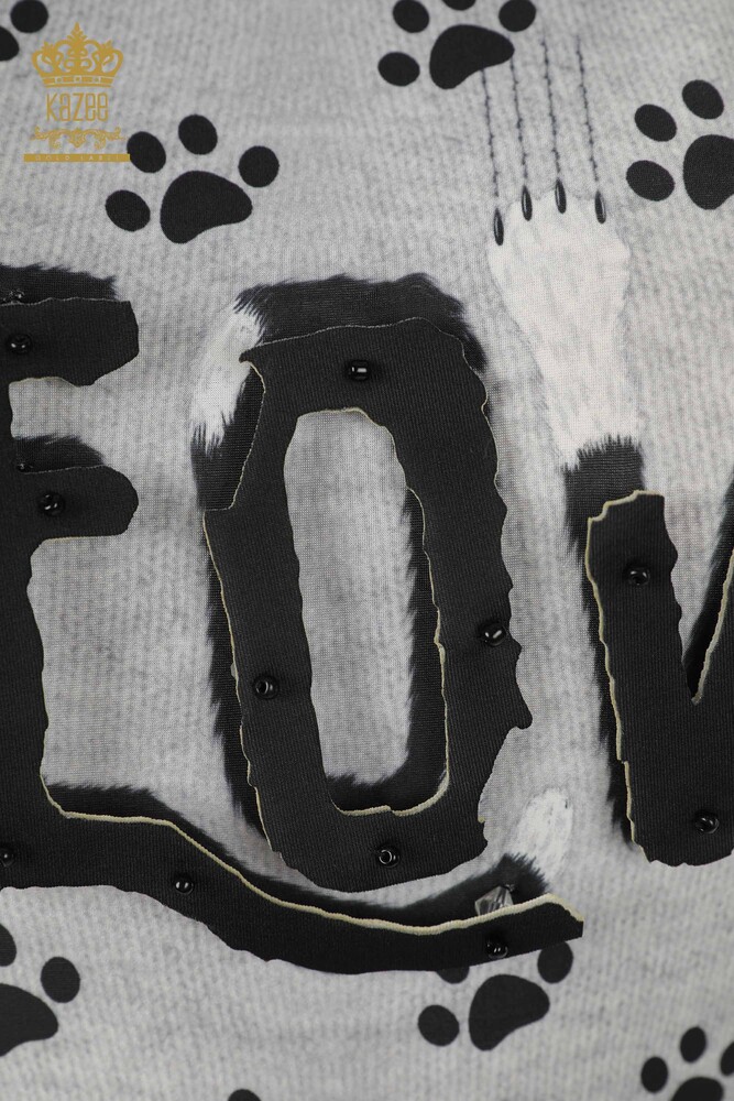 Bluză de damă cu ridicata cu model labe - 76834 | KAZEE - 4