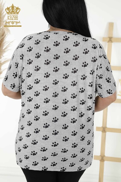 Bluză de damă cu ridicata cu model labe - 76834 | KAZEE - Thumbnail