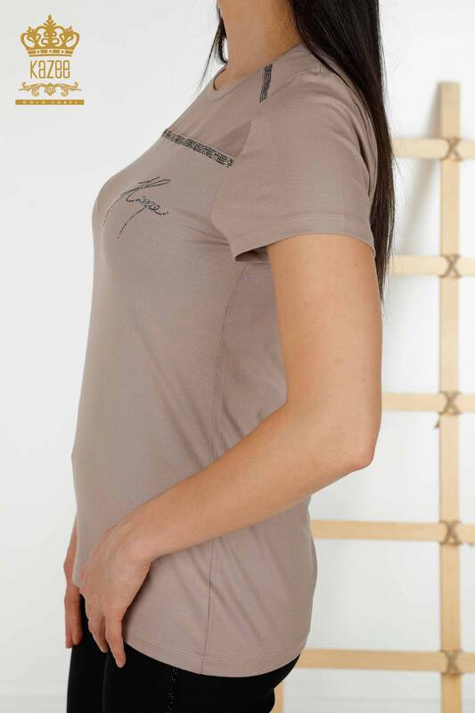 Bluză de damă cu ridicata American Model Mink - 78857 | KAZEE