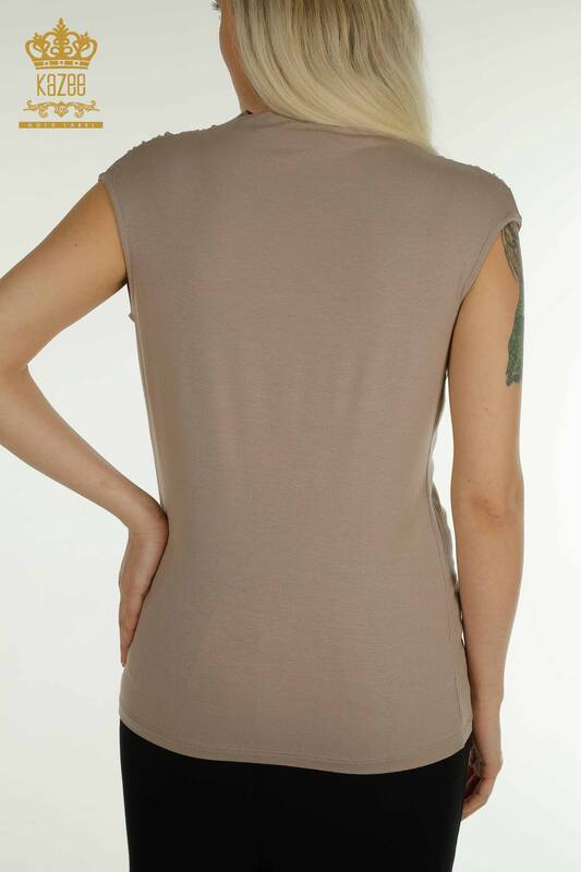 Bluză de damă cu ridicata cu mâneci zero nurcă - 79312 | KAZEE