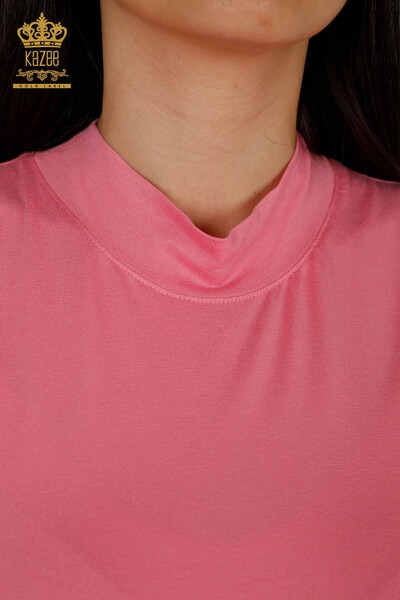 Bluză de damă cu ridicata cu mânecă zero roz - 79286 | KAZEE - Thumbnail (2)