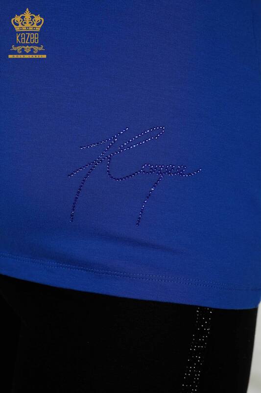 Bluză de damă cu ridicata cu guler detaliat Saks - 79311 | KAZEE