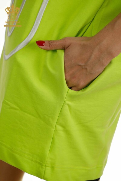 Tunica cu buzunar pentru femei, verde fistic - 2402-231019 | S&M - Thumbnail