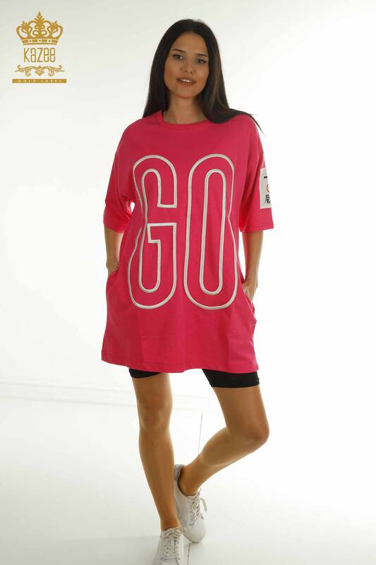 Tunica cu ridicata pentru femei cu buzunar, roz - 2402-231019 | S&M