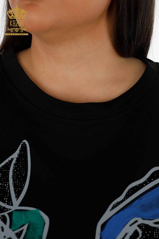 En-gros pentru femei tunică cu gât negru - 17365 | KAZEE