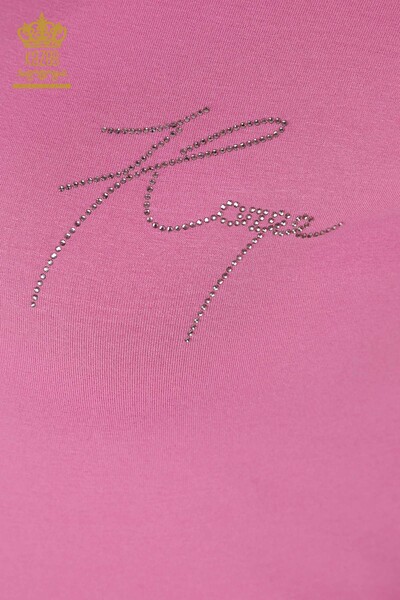 Bluză de damă cu ridicata cu piatră liliac brodat- 78918 | KAZEE - Thumbnail
