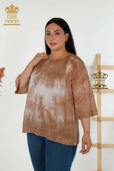 Bluza de dama cu ridicata din nurca brodata cu piatra - 79175 | KAZEE - Thumbnail