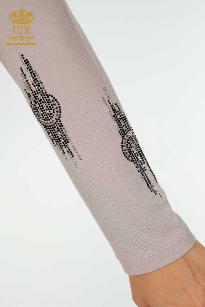 Bluză de damă cu ridicata din nurcă cu model - 79043 | KAZEE - 6