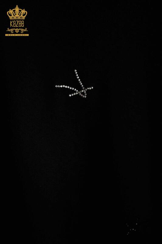 Bluză cu ridicata pentru femei cu gât negru - 79333 | KAZEE