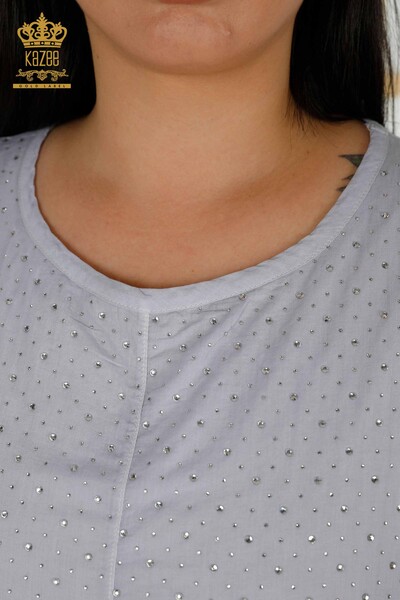 Bluză de damă cu ridicata fără mâneci gri - 79218 | KAZEE - Thumbnail