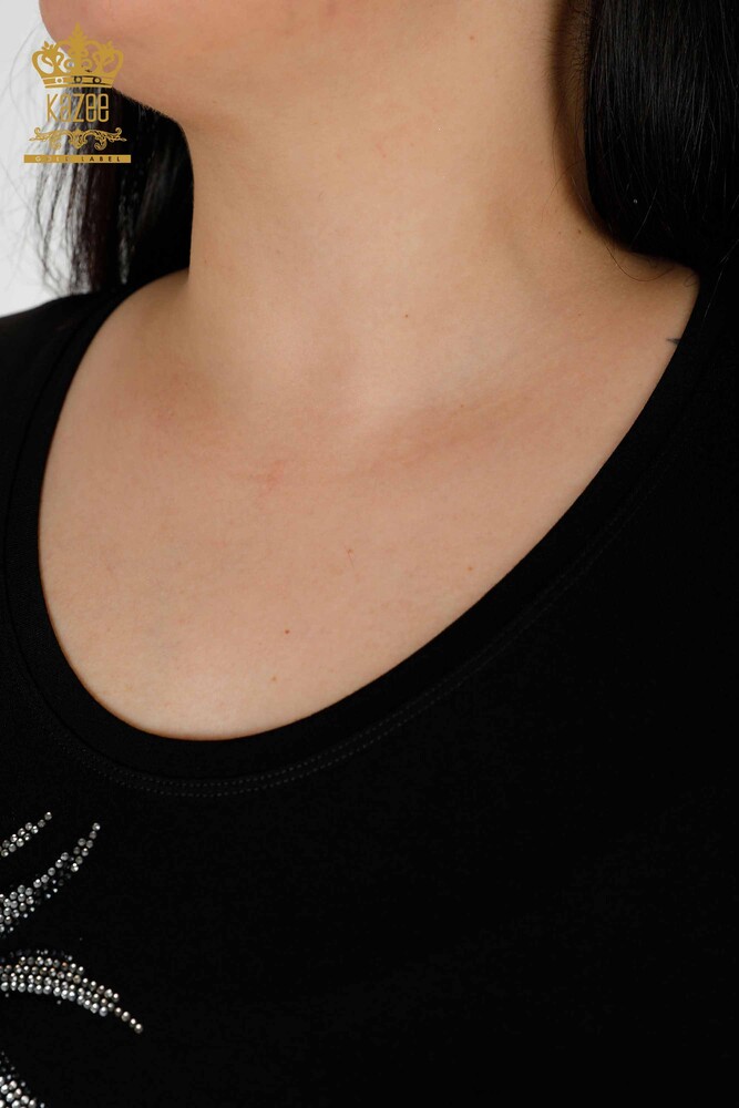 Bluză de damă cu ridicata American Model Black - 78846 | KAZEE - 6