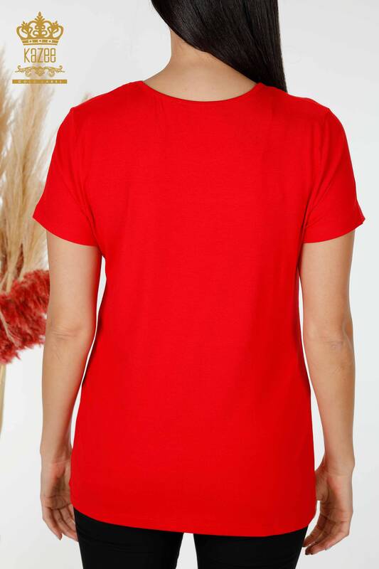 Bluză de damă cu ridicata American Model Red - 78857 | KAZEE