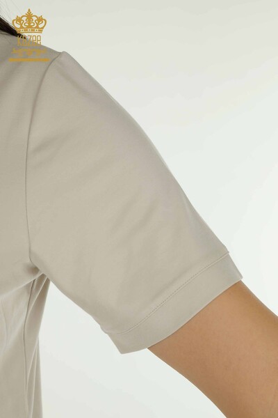 Bluză de damă cu ridicata cu gât polo Stone - 79503 | KAZEE - Thumbnail