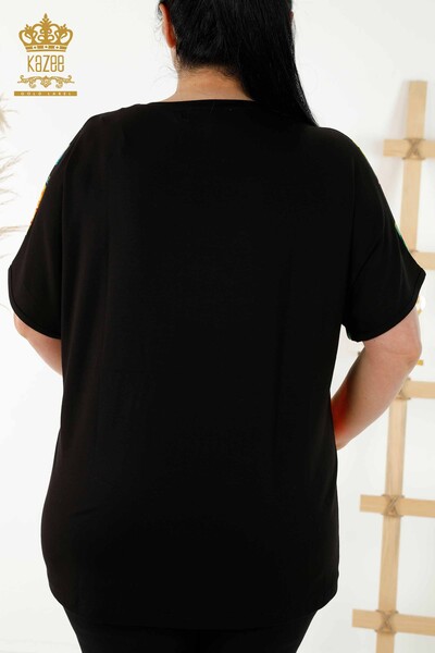 Bluză cu ridicata pentru femei imprimare digitală - 12102 | KAZEE - Thumbnail