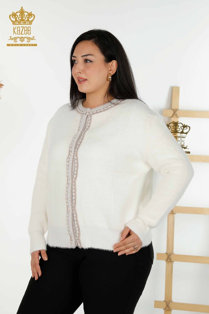 Cardigan cu ridicata pentru femei Angora Ecru - 30183 | KAZEE - 2