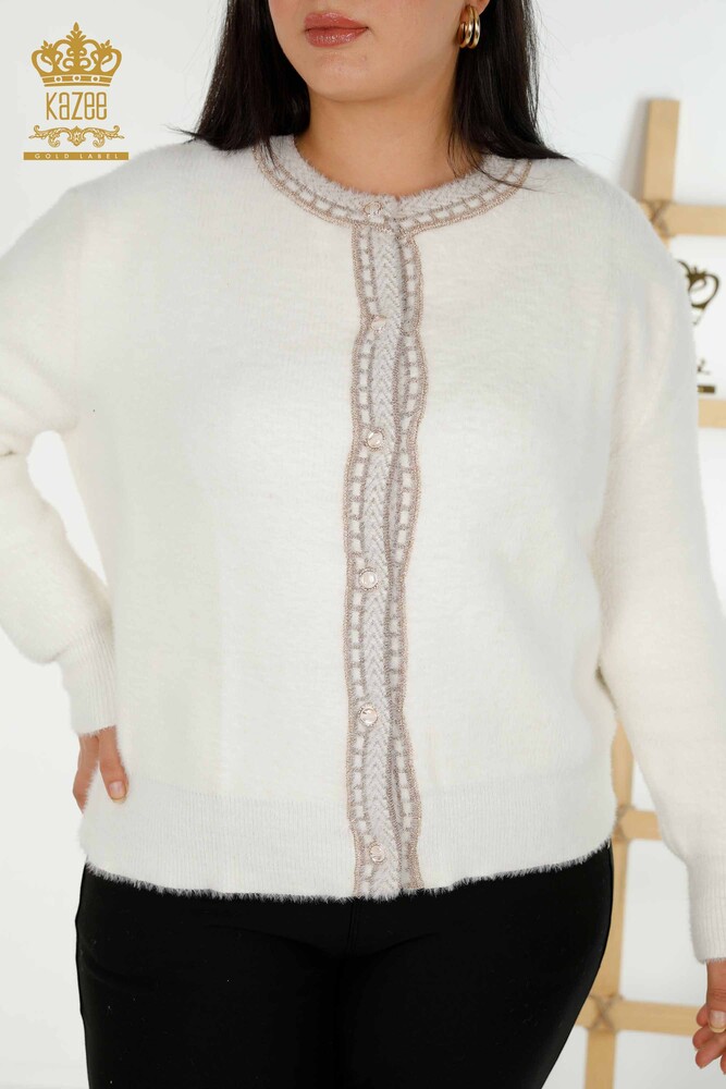 Cardigan cu ridicata pentru femei Angora Ecru - 30183 | KAZEE - 3